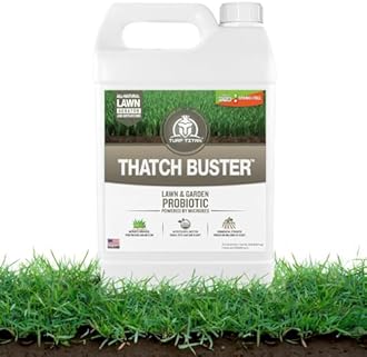 Turf Titan Thatch Buster Lawn Aerator & Grass Dethatcher (1 Gallon) – All-Natural Liquid Soil Loosener & Conditioner for Green Grass – Healthy Soil in 45 Days – Covers Up to 32,000 Sq Ft