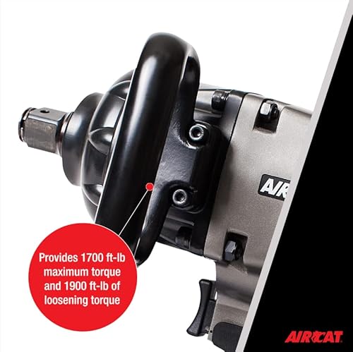 Aircat 1880-P-A: 1" Pistol Grip Impact Wrench With Pinless Hammer Mechanism 1,900 Ft-Lbs #TOP3