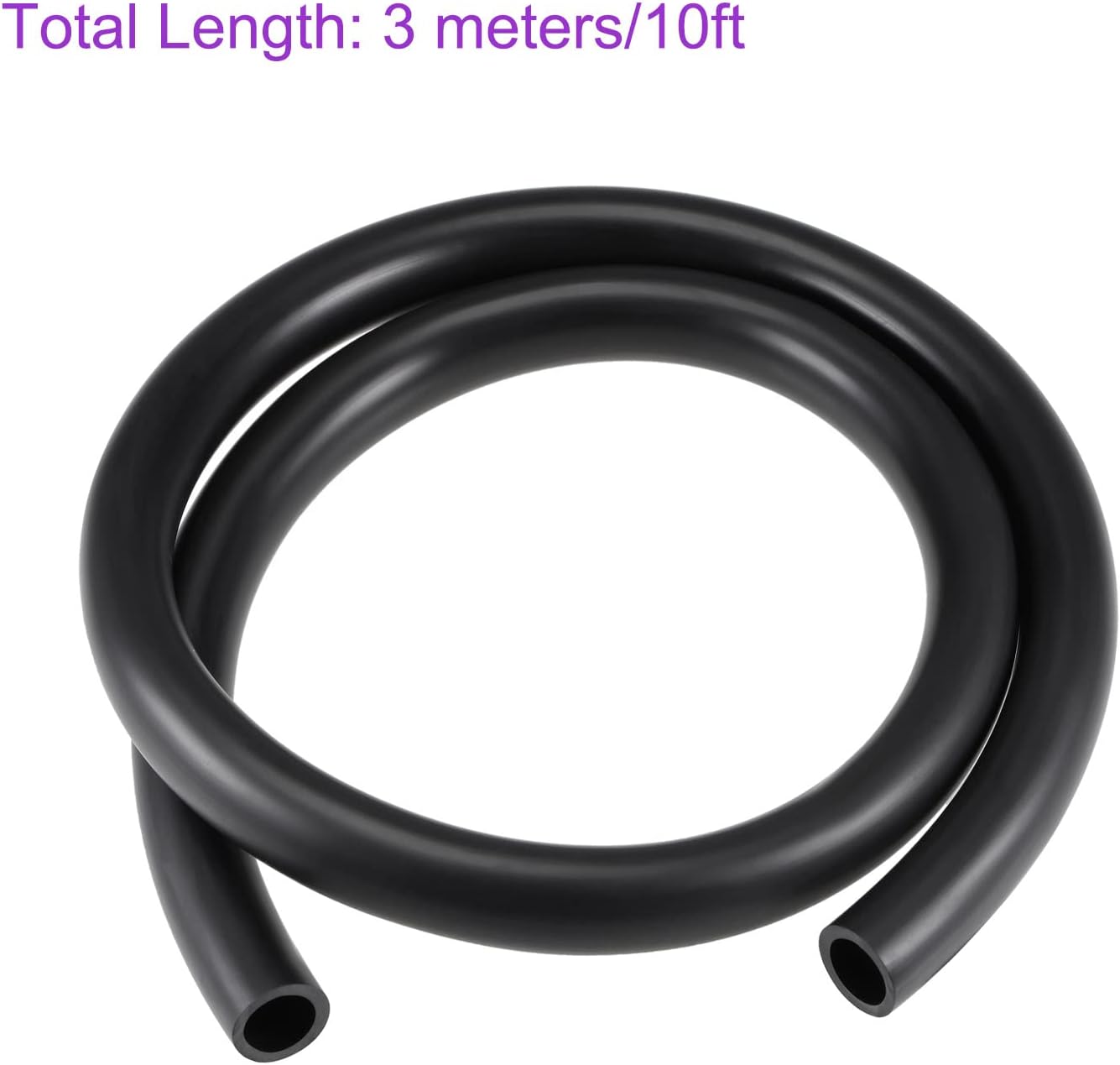 DMiotech 15mm x 20mm 10ft Black Rubber Lubricant Tubing Oil Resistant Plastic Tubing for Oil Hose, Water Tube