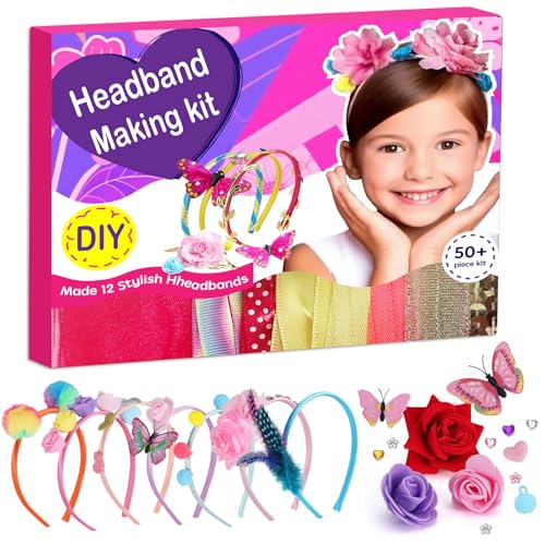 Adinomiency Headband Making Kit for Girls DIY Crafts for 5 Year Old Girls No Glue