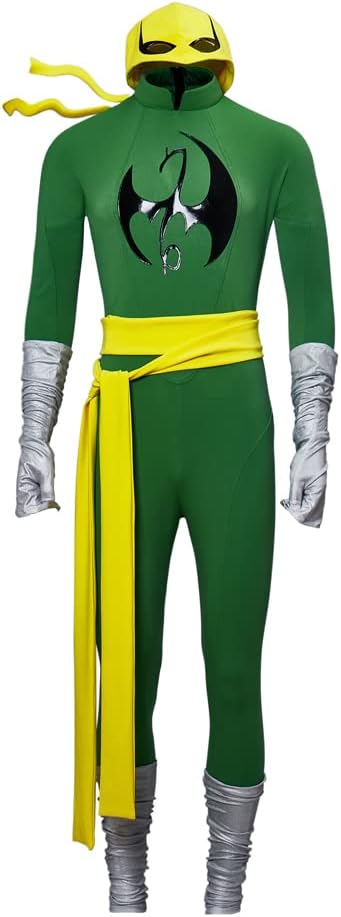 LoliMiss Mens Superhero Costumes Iron Cosplay Fist Bodysuit Spandex Zentai Halloween Cosplay Jumpsuit