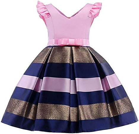 WZSYGDTC Girls Christmas A-Line Dresses Child Birthday Party New Year Wedding Easter Dress 8 Years 9T(1780 Pink,150)