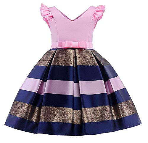 Wzsygdtc Girls Christmas A-Line Dresses Child Birthday Party New Year Wedding Easter Dress 8 Years 9T(1780 Pink,150) #TOP7