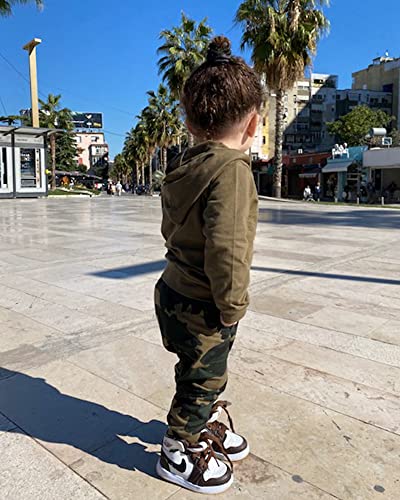 Disaur Toddler Boy Clothes Baby Boy Outfits, Toddler Fall Winter Letter Printed Hoodie Sweatshirt Tops+Long Pants (Camo,4-5T) #TOP2