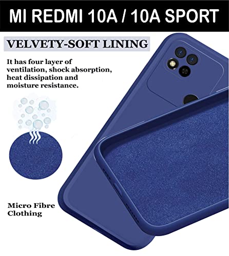 Image of A rtistque Back Cover Case for Redmi 10A / 10A Sport /Redmi 9 / Redmi 9 Active /Poco C31 with Camera Protection | Shockproof TPU | Stylish Protective Design | Slim Fit | Ultra Matte - Blue
