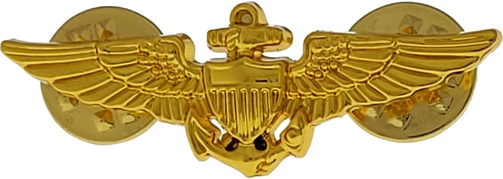 Mini Miniature US USN NAVY Pilot Aviator Aviation Wing BADGE Gold Plated 1 1/2" Pin