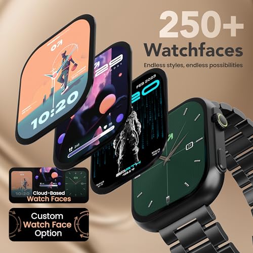 Image of GOBOULT Drift Max Smartwatch 2.01'' HD Screen, BT Calling 5.2, 350 Nits Brightness, IP68, 250+ Watchfaces, 120+ Sports Modes, AI Voice Assistant, SpO2 Monitoring (Coal Black)