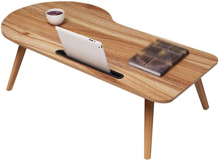 Wooden Folding Computer Desk, Multifunctional Lap Breakfast Serving Bed Tray Sofa with Foldable Legs Natural Color