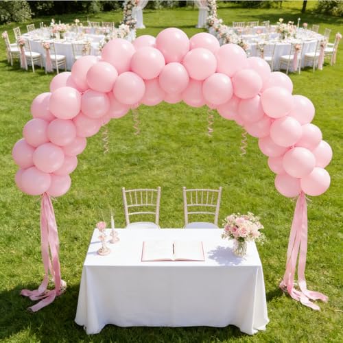 Image of Pink Balloon Birthday Party Balloons - 100 Pack 12 inch Round Party Balloons for Bachelorette Birthday Wedding Bridal Shower Party Decoration