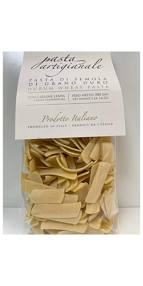 Lagane Pasta - Imported from Italy, 500g (1 lb) - Artisanal Durum Wheat Blends - High Protein Index - Low Ash - Golden Yellow Grain Color - Impurity-free Water - Static Drying