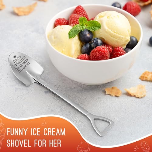 Funny Friendship Gifts for Best Friends Ice Cream Shovel Spoon, Friendship Present for Her/Him, Birthday Gift for Friend, Bestie, Sister, Romantic Dessert Spoon Gift for Girlfriend Boyfriend Partner — view 2