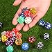 TecUnite 25 Pieces Polyhedral Dice Set with Black Pouch Compatible with RPG MTG and Others with Random Multi Colored Assortment Mix Color, 20 Side(Classic)