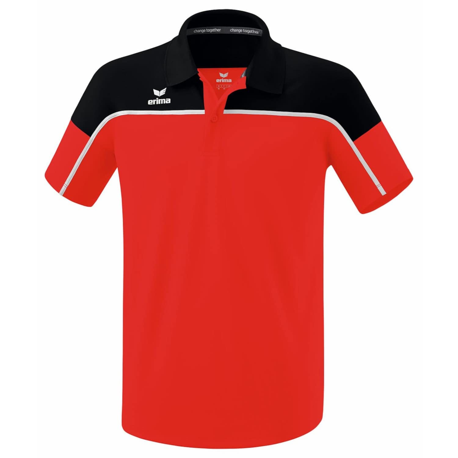 Erima Men's „Change Polo Shirt, red/Black/White, L