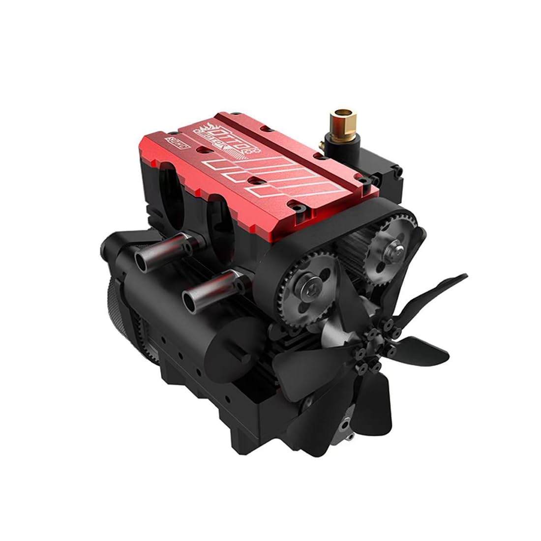 ST-NF2 Mini Motor - Kit de construcción de motor de combustión interna, 7 CC filas de 2 cilindros, motor de cuatro tiempos, motor de nitro refrigerado por aire, modelo de motor de nitro,