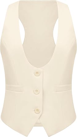 V VOCNI Suit Vest for Women Waistcoat Racerback Vest Tops