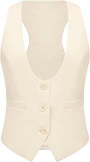 Suit Vest for Women Waistcoat Vintage Steampunk Dressy Casual Racerback Vest Jacket