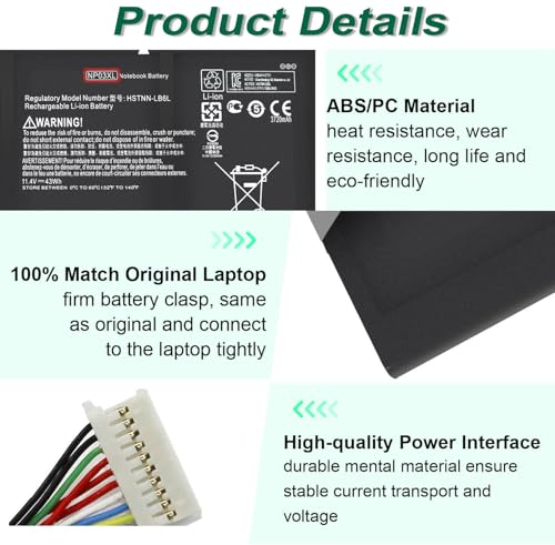 Image of 43Wh NP03XL 761230-005 Battery for HP Envy X360 15-U011DX 15-U010DX 15-U110DX 15T-U100 15T-U200 15T-U300 15-U111DX 15-U483CL 15-U493CL Pavilion X360 13-A010DX 13-A012DX 13-A013CL NPO3XL 11.4V