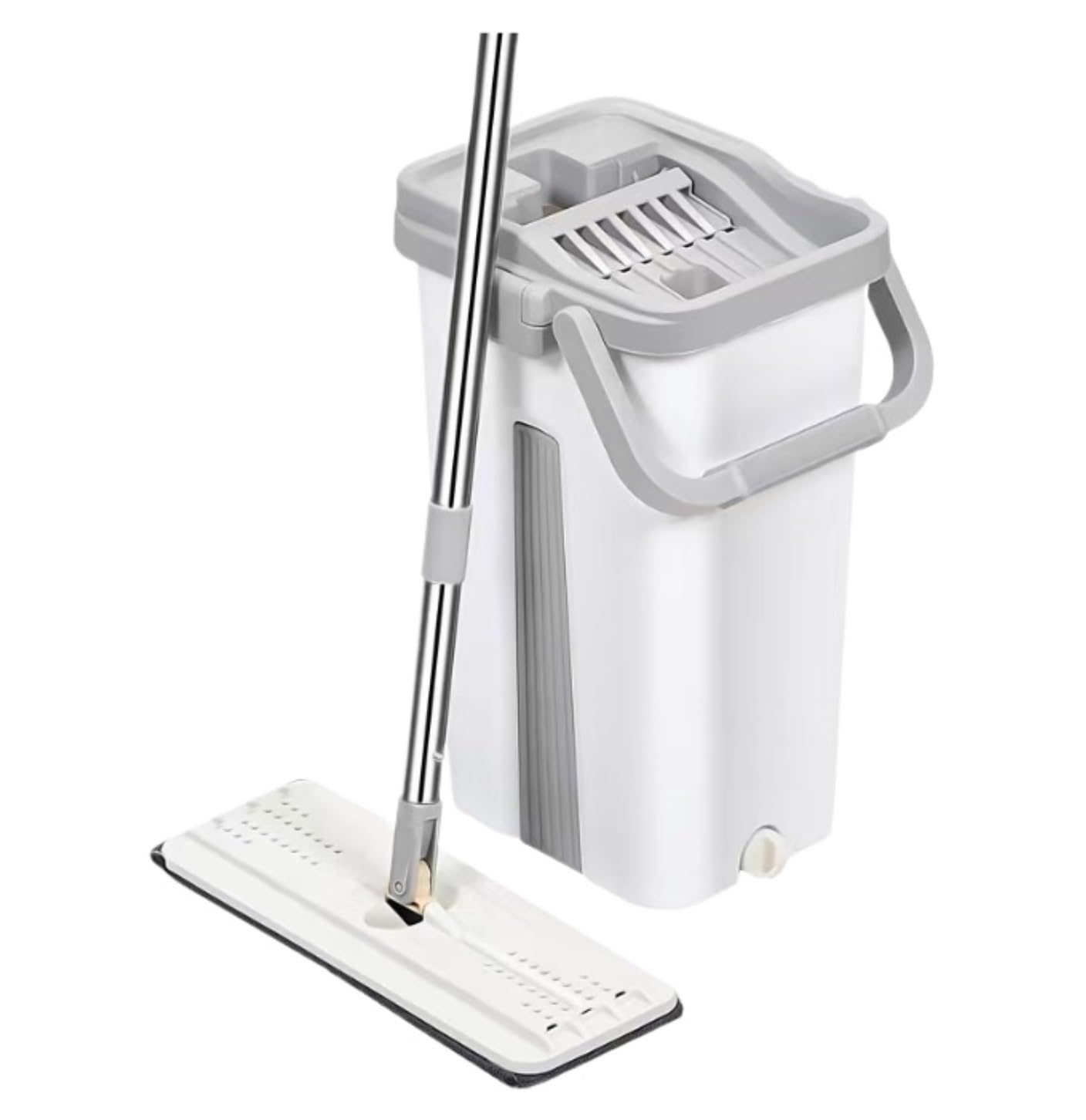 Mopa Mop Mopas Fregona Sistema De Limpieza De Pisos con Mopa Y Almohadillas De Aluminio Lavables, Limpiador Cocina Y El Hogar, para Pisos De Madera Trapeador de Limpieza(White)