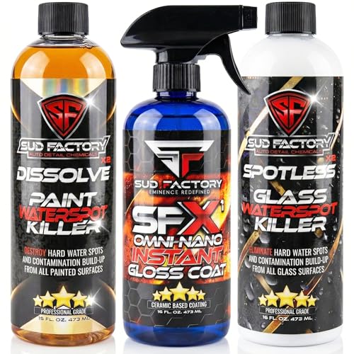 Sud Factory Ultimate Upgraded Paint, Glass Water Spot & Stain Removers Plus Protection Coating for Cars, Homes & Boats Bundle Of 3
