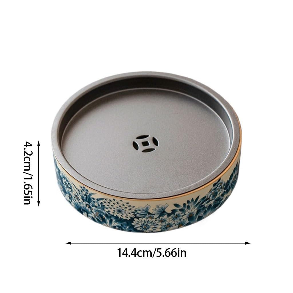 Bandeja de té Kong Fu, Bandeja de té para el hogar, pequeña Base de Tetera, Bandeja de té seco de cerámica, Almacenamiento de Agua, Bandeja de té Kung Fu, Bandeja Decorativa
