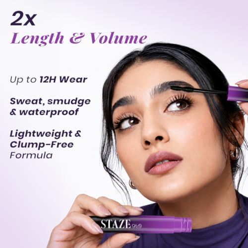 Image of Staze All Eyes On You Tubing Mascara | Blackest Black | Volumizing & Waterproof Mascara | No Clumps | 5 ml