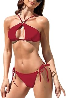 M.A.1 Women's Two-Piece Bikini Swimsuit, Halter Neck Top with Side-Tie Bottom, Price In India