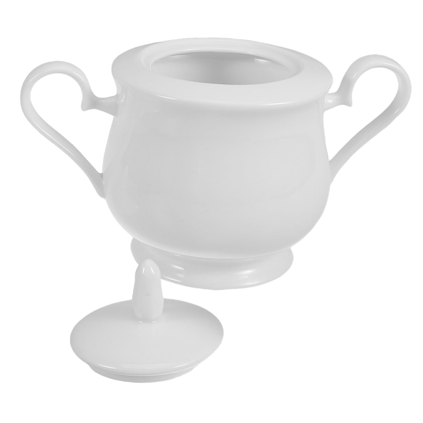 Hemobllo Luxury Ceramic Sugar Bowl for Restaurant Kitchen Tea Sugar Storage Candy Jar Airtight Lid 370ml