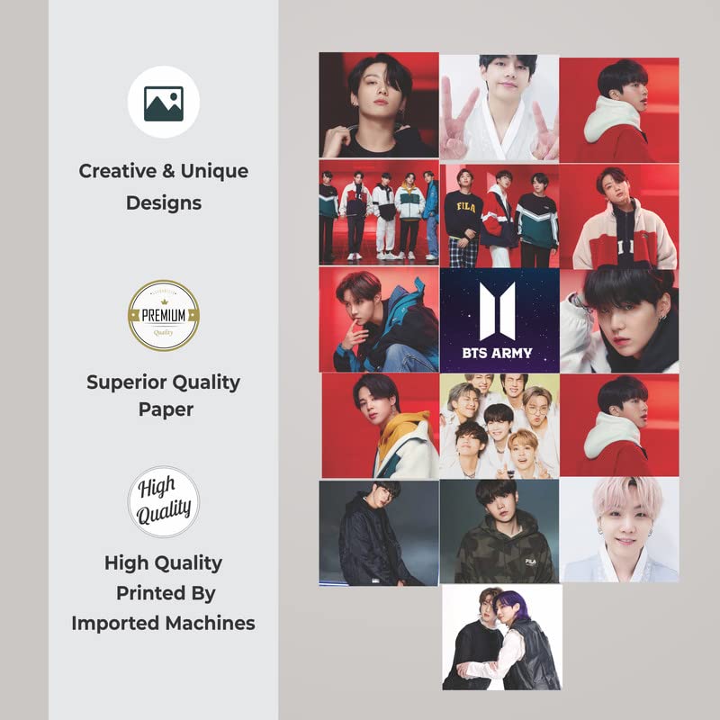 Image of Clickedin -BTS Photocard, 16 Pieces Korean Pop Lomo Photocard Set, Premium HD Quality BTS Photos