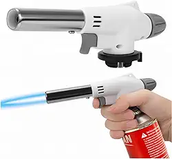 Maçarico Culinário Profissional Portátil Pistola de Chama para Culinária Gás Butano 1300°C Regulagem Chama Automático Multiuso Cozinha Gourmet Premium