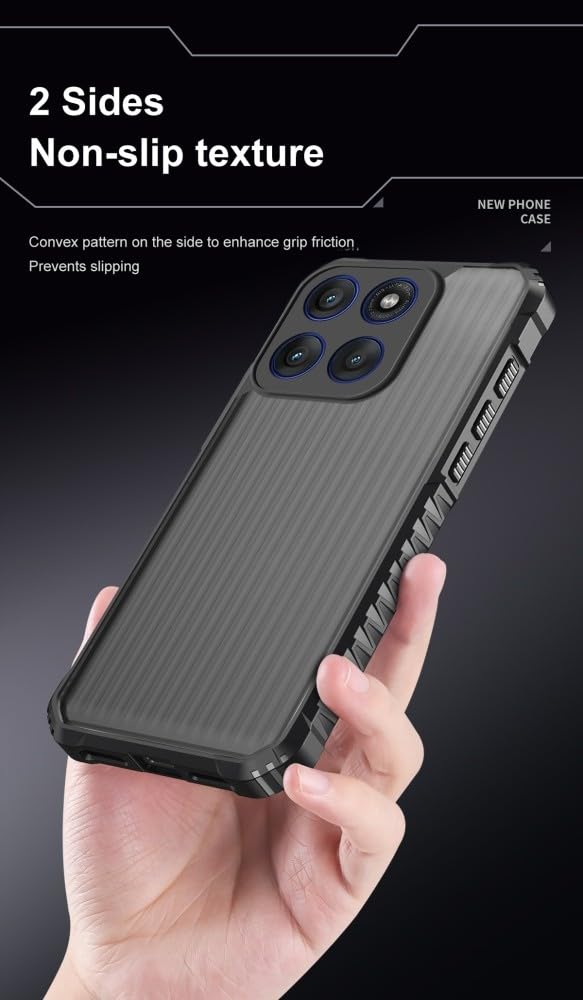 Generic Coque compatible avec Xiaomi Redmi 14C 4G (couleur : noir) Lignes résistantes aux chocs Coque arrière rigide en silicone