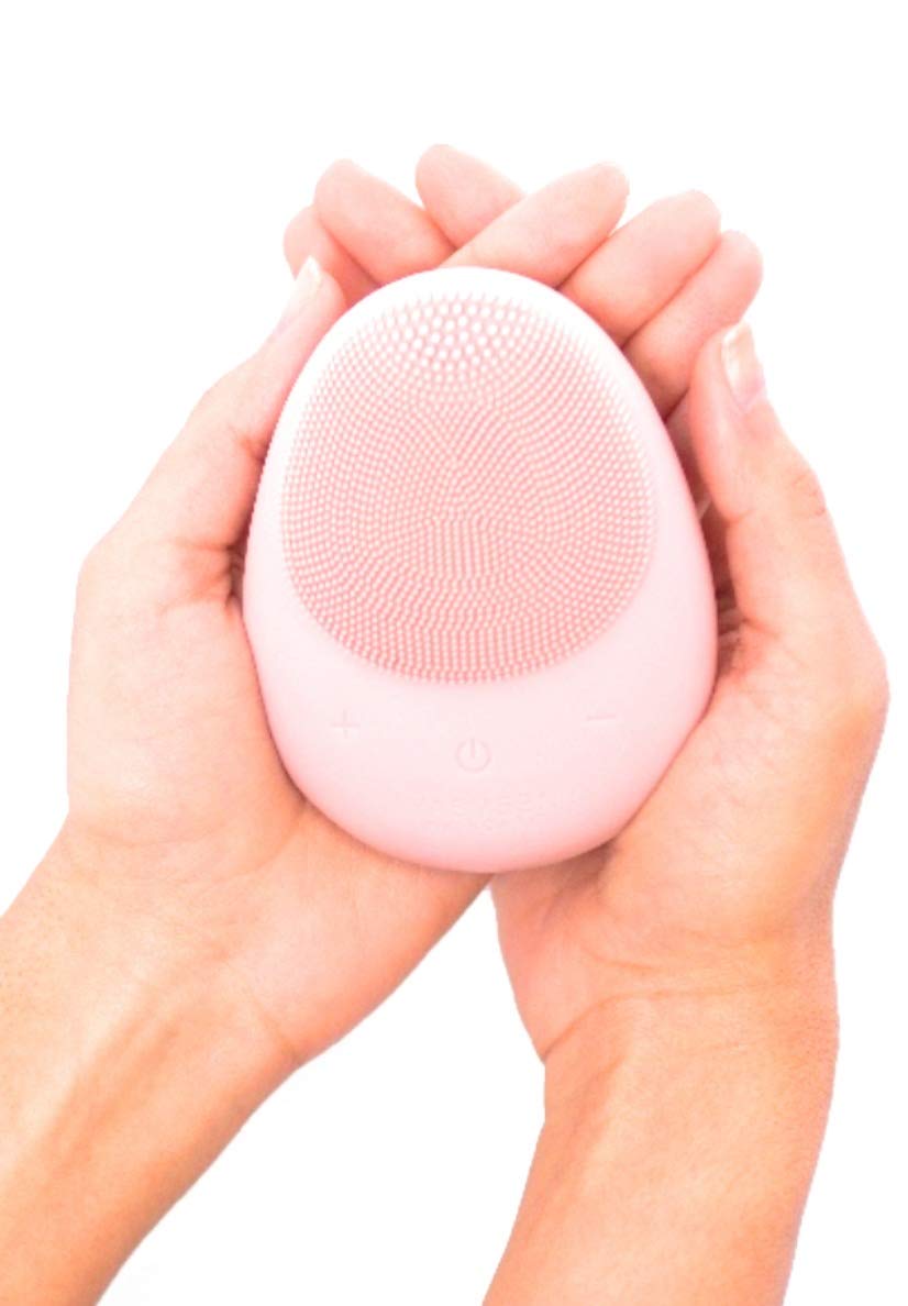 Cepillo de limpieza facial vibrante sónico de Yasmeen Skin care Co. recargable para el rostro y el acné, antienvejecimiento y masajeador facial