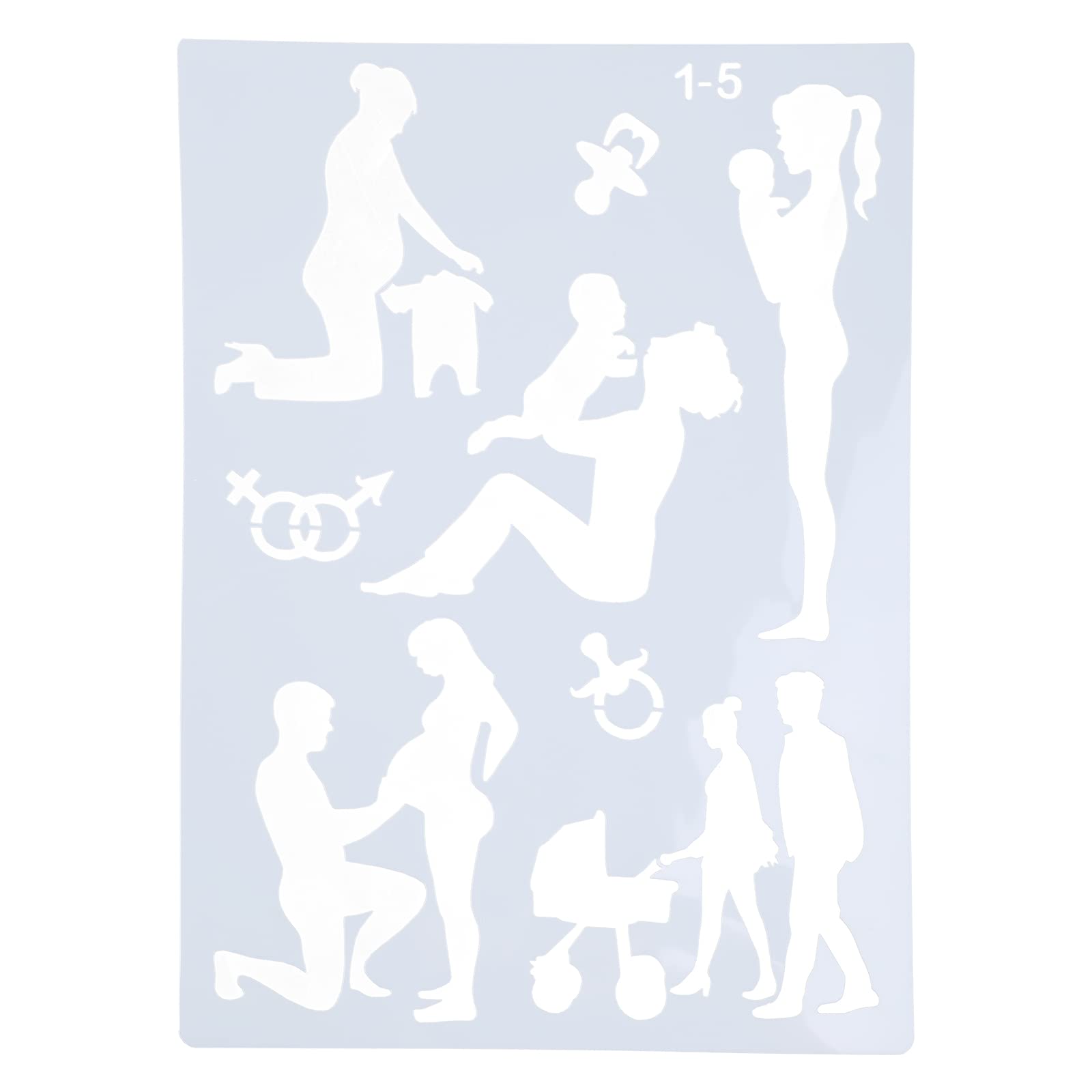 Lot de 9 pochoirs de peinture multifonctionnels flexibles pour meubles, murs, tissus, projets artistiques réutilisables pour enfants, adolescents, adultes, journaux d'artistes