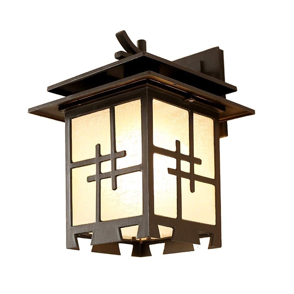 VDOQTLJT Outdoor Glass Wall Light Fixture Exterior Lantern Waterproof Aluminum Sconce Decorative Lighting Lamp for Terrace Porch Garden Balcony Courtyard