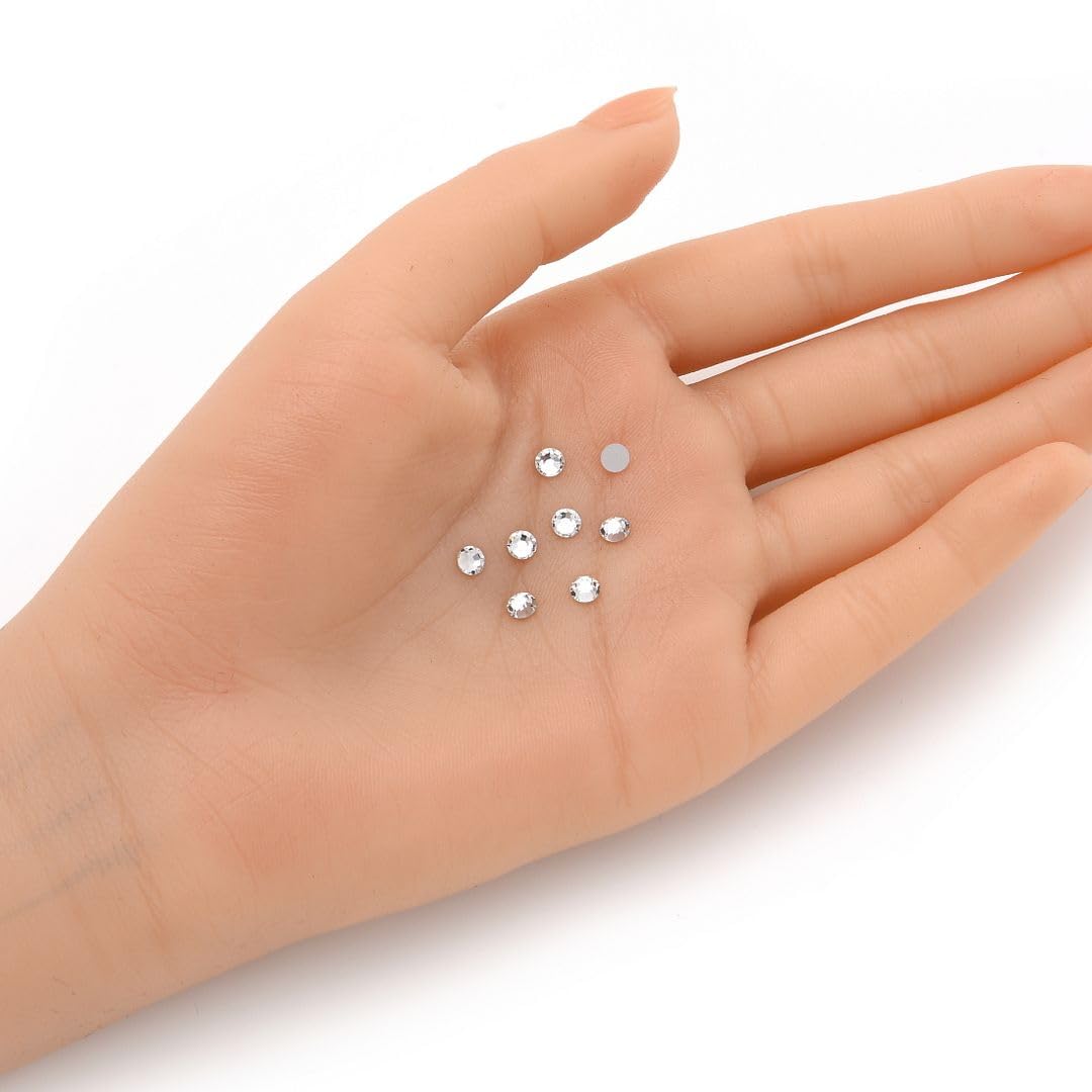 Preciosa Genuine Czech Crystals, 1440pcs in Size ss6 (2mm), Crystal, Viva Chaton Roses (Viva12 MC Rhinestone Flatbacks), Clear, 6ss