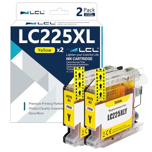 Image of LCL LC225XL Yellow Ink Cartridge Compatible with Brother LC225 LC225XL