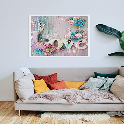 DIY 5D Diamond Arts Painting Kits Full Drill, Love Crafts Pictures by Numbers, Cross Stitch Embroidery Rhinestone Diamond Canvas Painting Kits for Adults Kids, Home Wall Decorations-30x40cm