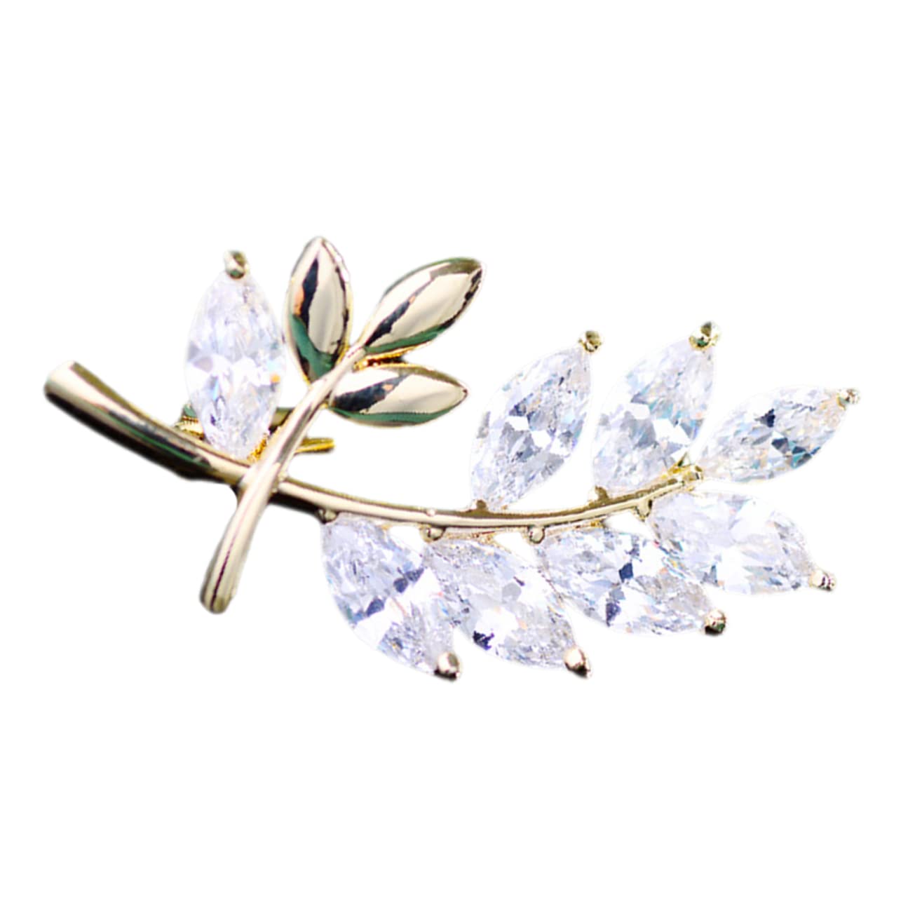 VALICLUD Spilla a Doppio Ramo Foglia Spilla a Foglia Per Camicia Spille Per Spille Per La Moda Femminile Spilla Del Maglione Spilla Nuziale Spilla Foglia Di Strass Perno Fogliare Rame