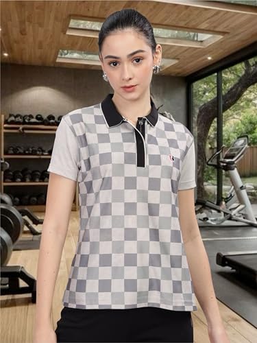Image of STELLERS Women's Half Sleeve Active Wear Polo T-Shirt| Feather Touch Feel | Regular Fit | Odour Resistant | Anti-Static | Wrinkle Free | Quick Dry | Stretchable | Lightweight | Sweat-Proof