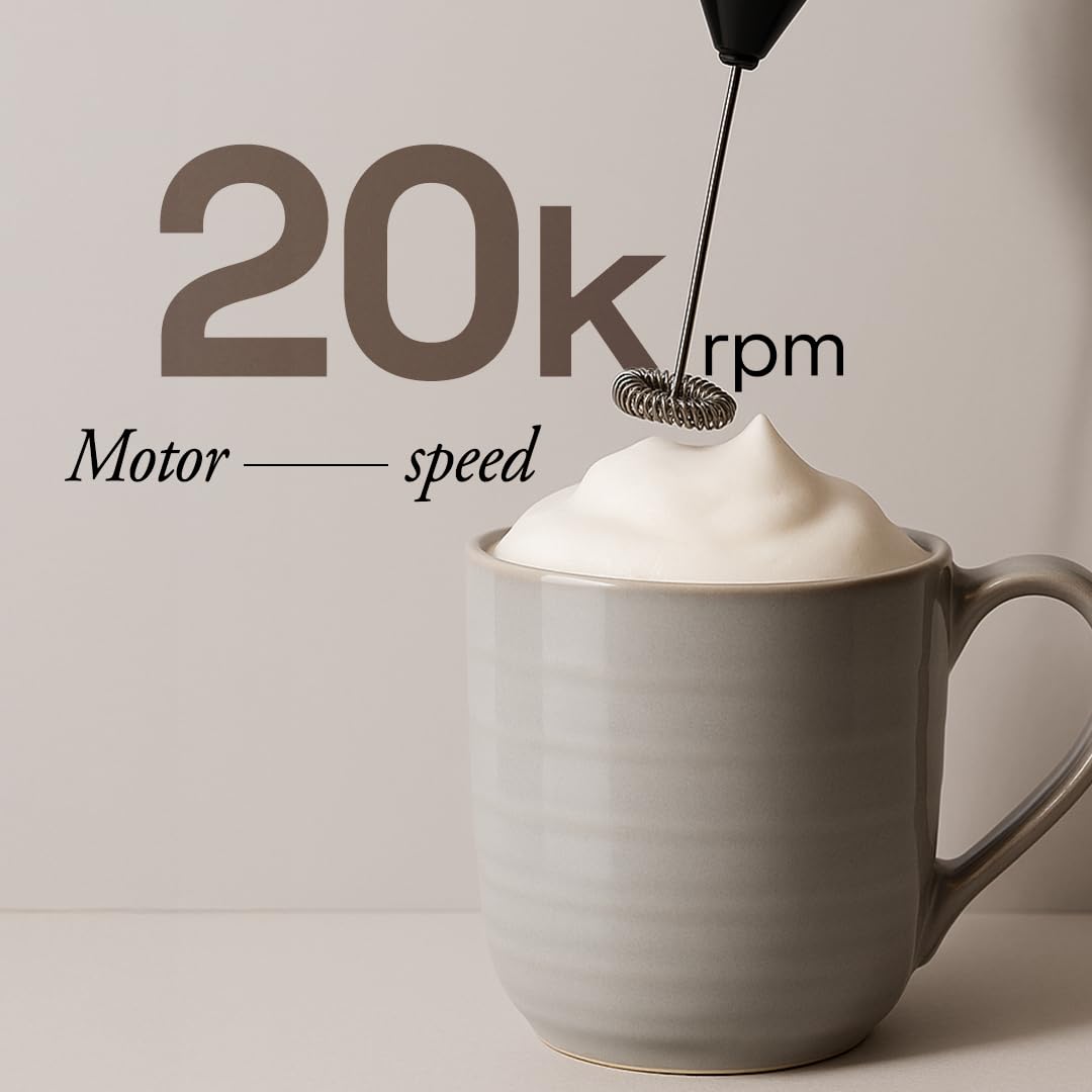 Ace Blend Cloudstick Coffee Frother Electric | Battery Operated Portable Foam Maker | Stainless Steel Electric Whisk, Mini Foamer for Lattes, Cappuccino, Frappe, Mocha for Kitchen Use