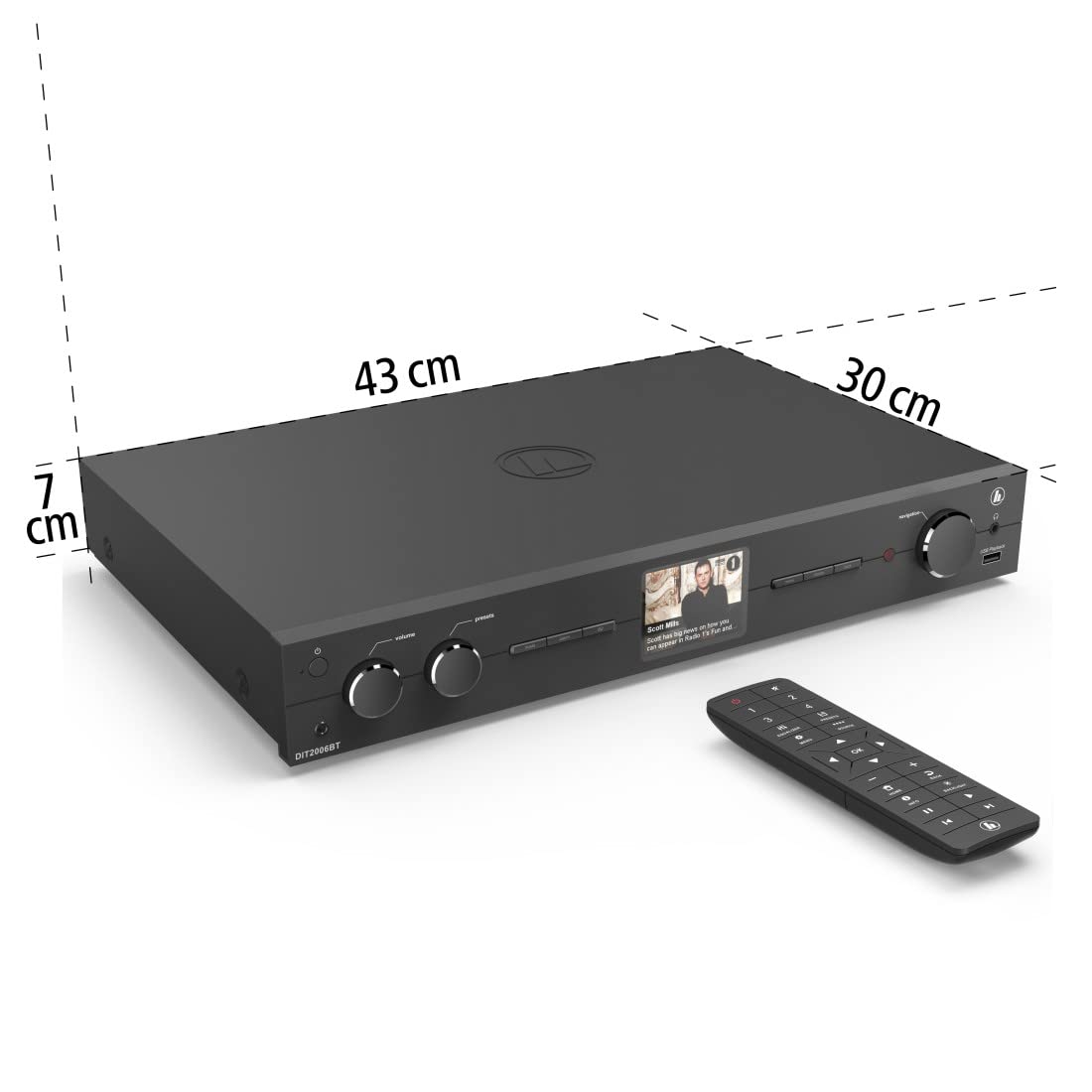 Hama Tuner cyfrowy DIT2006BT DAB+/FM/INTERNET/BLUETOOTH/APP (alarm, WLAN, czujnik zmierzchu, pilot do sterowania) czarny