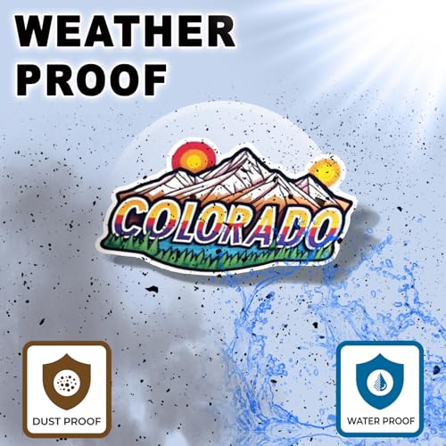 Image of Colorado State Sticker - USA States Vinyl Decal 5 Inch, Waterproof Colorado Map Sticker for Car Bumper, Laptop, Truck, Wall