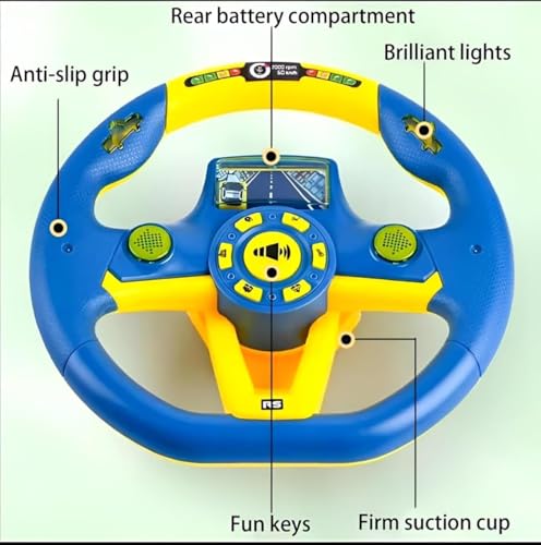 Image of Premium Kids Steering Driving Wheel Funny Interactive Driving Wheel with Music (Multi-Colour) (X-1)