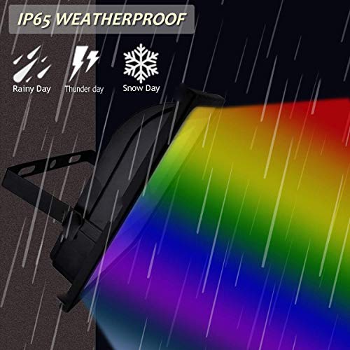 Glw 20W Rgb Led Flood Lights Color Changing Floodlight With Remote Control Waterproof Outdoor Landscape Lighting,16 Colors 4 Mode Dimmable Wall Washer Light For Garden,Yard (2 Pack) #TOP2