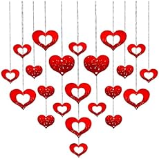 JEYORZY 60 Pcs Corazón Decoraciones Colgantes En E...