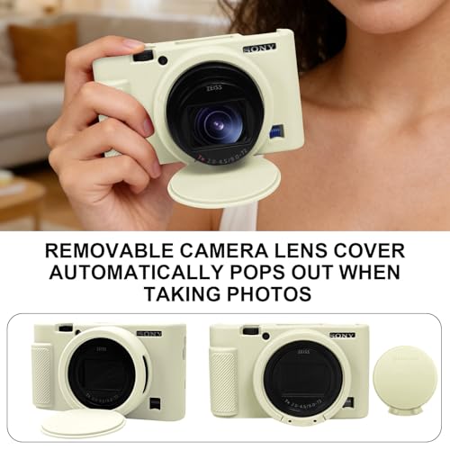Funda para cámara Sony RX100 VII/VI/V/IV/III silicona beige miniatura 5