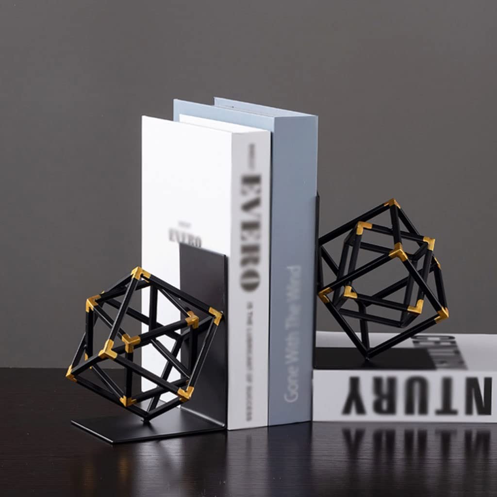 Podpórki do Książek Metalowa Kostka Bookends Półka Do Przechowywania Książek Bookend Dekoracja Biurowa Ornament Książka Kończy Się Home Decor Podpórka na Książki