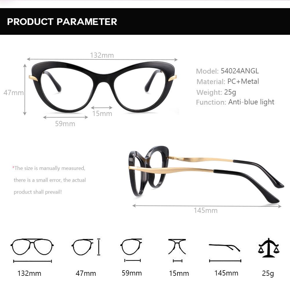 Montature per occhiali in titanio di plastica retrò Cat Eye Occhiali da vista moda donna uomo
