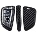 Royalfox(TM) Silicone Carbon Fiber Smart Remote Key Fob case Cover for BMW (for BMW New Key)