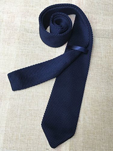 Slim Navy Blue Knitting Tie Handsome Business Necktie For Youth Men Or Big Boys #TOP2