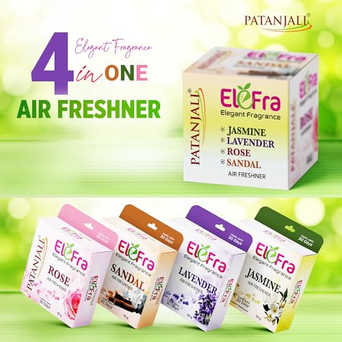 Image of Patanjali Elefra Elegeant Air Freshner, Long Lasting Fragrances: Jasmine, Lavender, Orchid, Rose Air Freshners, Best for bathroom, kitchen, bedroom,